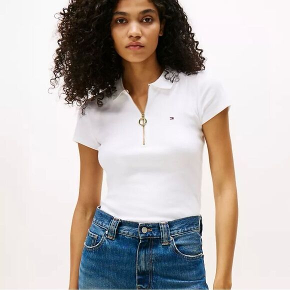 Tommy Hilfiger, New White Polo Shirt for women - Picture 1 of 8